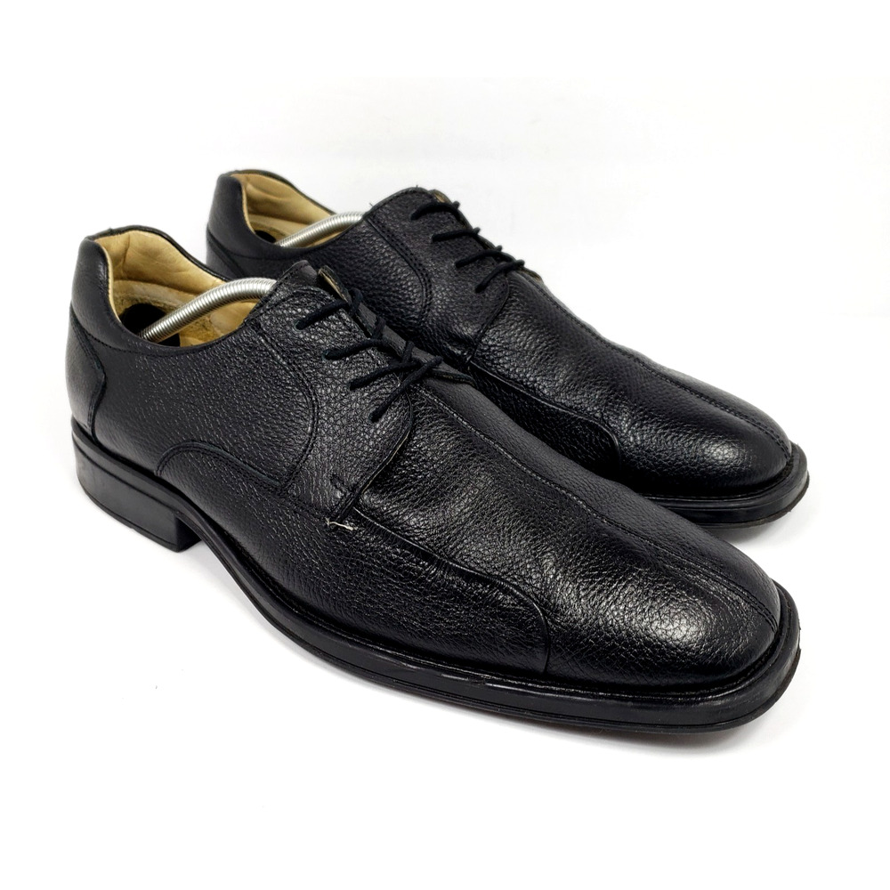 Studio Belvedere Bay Bridge Mens Sz 15 D Black Pebble Leather Oxford Formal Shoe